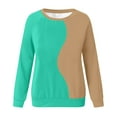 thumbnail image 5 of Womens Crewneck Sweatshirt Colorblock Patchwork Drop Shoulder Loose Sweatshirts Pullover Tops Sping Outfits 2026, 5 of 5