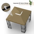 thumbnail image 5 of 10x10 Gazebo Canopy Top Replacement, Double Tiered Canopy Covers with Durable Polyester Fabric for Yard, Patio, Garden (Khaki), 5 of 7