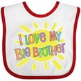 thumbnail image 3 of Inktastic I Love My Big Brother Sun and Rainbow Letters Boys or Girls Baby Bib, 3 of 4