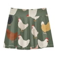 thumbnail image 2 of Girls' Skorts Elastic Waist Skorts with Inner Shorts Athletic Workout Shorts Skirts Cute Colorful Chickens Pattern Medium, 2 of 9