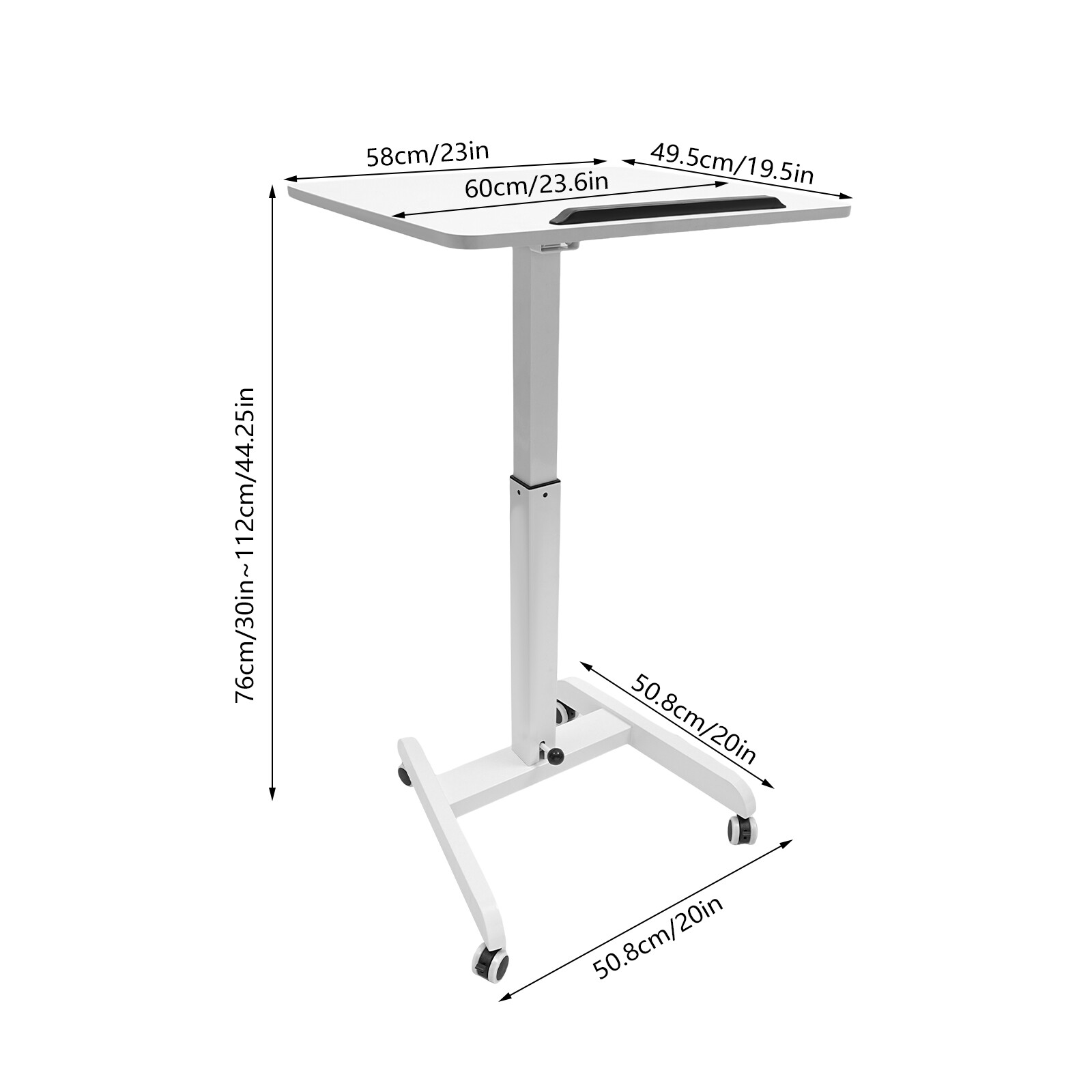 Mobile Standing Desk, Standing Desk with Tilting Top, Lectern Portable with Wheels for Schools, Art Studios, Lecture Halls, Offices, Classrooms, Homes, Conference Rooms