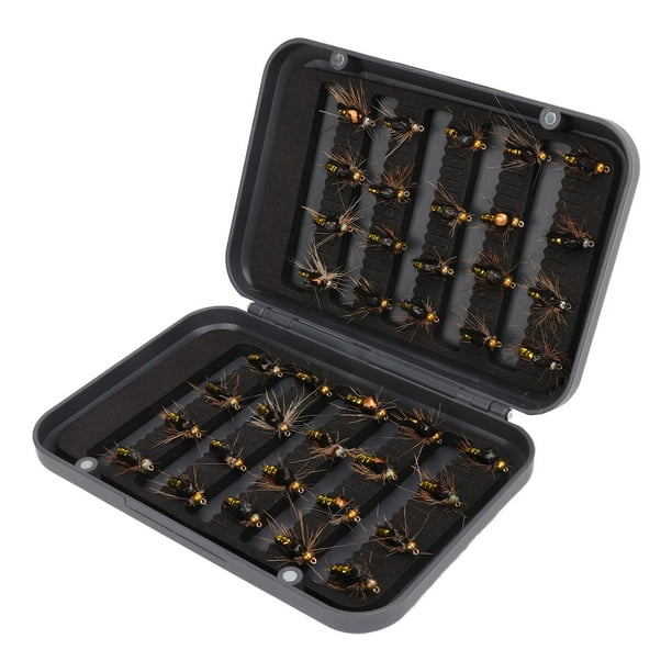 Fishing Bait Set, Lifelike Attractive 40PCS Stainless Steel Fly Fishing Kit  Portable With Waterproof Storage Box For Sea For Angler