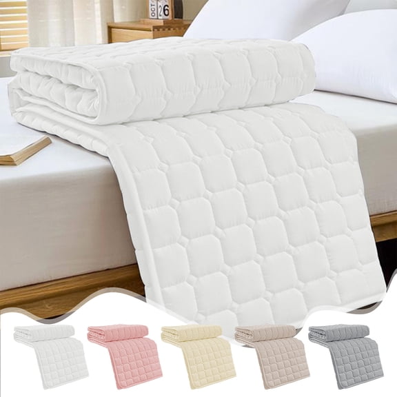 Yyuenw Quilted Textured Bed Cover, 47x78-inch Mattress Protector, Soft & Comfortable, Skin-Friendly & Washable, Ideal for Home Decor and Mattress Protection