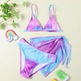 thumbnail image 2 of Girls Bathing Suits Girls' 3 Piece Bikini Set with Beach Skirt Swimsuits Kids for Teenage Girls 11-12 Years, 2 of 7