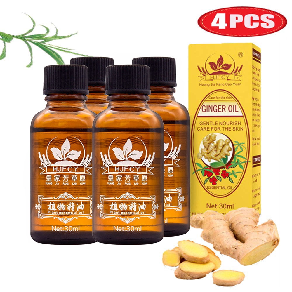 4 x 100 PURE Plant Therapy Lymphatic Drainage Ginger Oil, for Full Body Massage Relax Sore