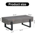 thumbnail image 4 of TesNus Rectangle Rustic Coffee Table, Modern Farmhouse Wood Simple Coffee Table with Metal Legs, Center Table for Living Room,Gray, 4 of 18