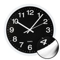 thumbnail image 1 of Hauz - Round Wall Clock, 12" Diameter, Quartz Precision, Black, 1 of 4