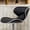 Black, variant on Set of 2 Counter Height Stools with Saddle Seat, White-Washed Wood and Gray Fabric Upholstery for Kitchen Island or Bar Table