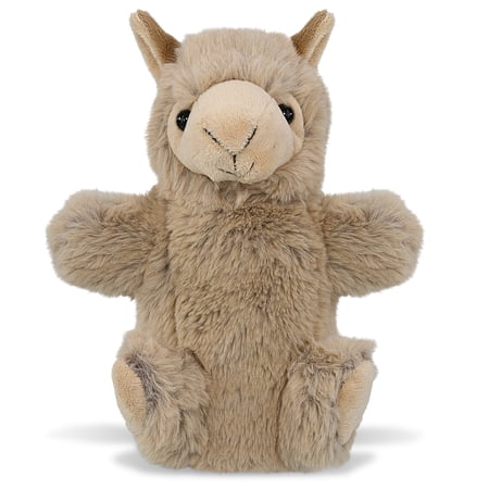 DolliBu Llama Plush Hand Puppet - Super Soft Stuffed Animal Llama Puppet Toy for Kids Educational Cute Plush Puppets for Teaching Games and Shows