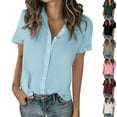 thumbnail image 1 of Camisas holgadas,Blusa de lino holgada con cuello en V y manga larga de poliéster, ropa informal de calle para mujer, sopatenor, 1 of 9