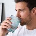 thumbnail image 4 of Acrylic Drinking Glasses, Plastic Reusable Tumblers Drinkware Unbreakable Water Glasses Cups Stackable & Dishwasher Safe For Home Outdoors Restaurant, Light Blue 2.2X3.07X4.49Inch Home Decor, 4 of 5