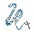 thumbnail image 1 of Handmade Round Glass Bead Catholic Rosary Necklace Cross Pendant Religious Necklace Long Chain Chokers Player Religious, 1 of 4
