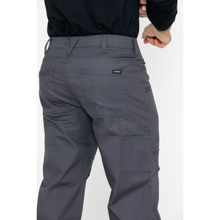 Hawx Men's Brown Stretch Ripstop Utility Work Pants, Rugged Hawx Men's Brown Stretch Ripstop Utility Work Pants, Rugged