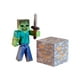 Jazwares Minecraft - Figurine Zombie avec Épée de Fer et Bloc de Minerai de Fer - 3 Po – image 2 sur 2