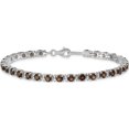 thumbnail image 4 of Sterling Silver Rhodium-Plated Smoky Quartz And Diamond Bracelet (7 X 4) Made In Thailand qx853sq, 4 of 5