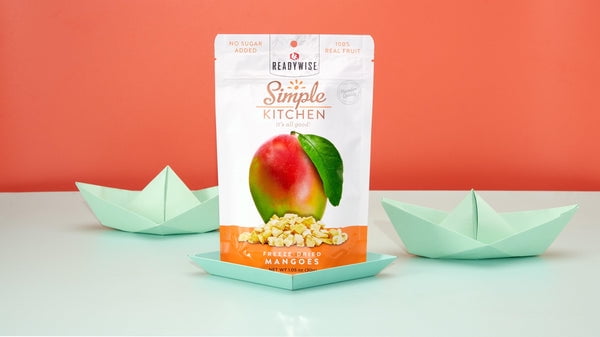 Ready Wise Simple Kitchen Freeze Dried Mangoes Single Pouch 1.05 oz, 6-Pack Case