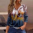 Womens Halloween Costumes Pumpkin Bats Print Tunic 3/4 Length Sleeve