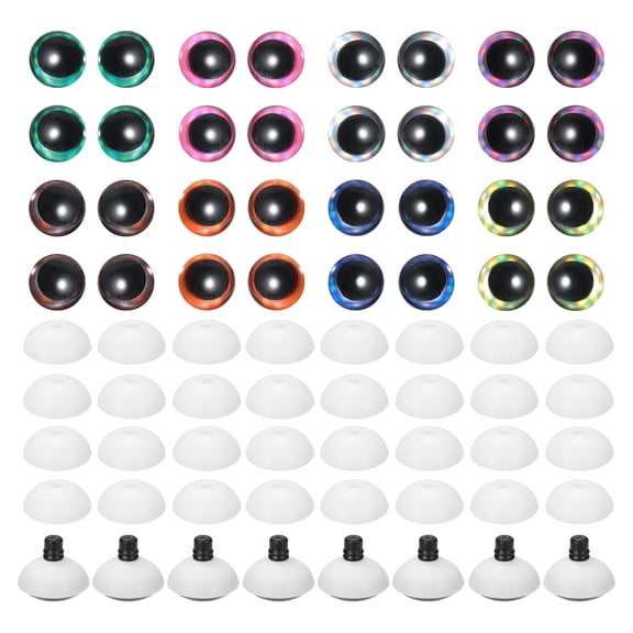 Uxcell 25mm Flash Safety Eyes, 32 Pcs Moon Doll Eyes Realistic Colorful Crocheting Safety Eyes for Decor Crochet Accessories Dolls Craft Halloween, 8 Colors