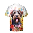 thumbnail image 2 of Welcome Spring Summer Wirehaired Pointing Griffon Portrait Flower Blue Sky Hawaiian Shirt Breathable Summer Unisex Merch Dog Lover - 12001, 2 of 6