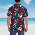 thumbnail image 3 of Lsque Geometric Elements pattern Hawaiian Shirt for Men, Unisex Summer Beach Casual Short Sleeve Button Down Shirts-Large, 3 of 9