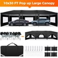 thumbnail image 3 of COBIZI 10x30 Canopy Party Tent with 8 Sidewalls,Waterproof UPF 50+ 0utdoor Wedding Event Tents for Parties Backyard Pop up Canopy Gazebo with 4 Sand Bags&Carry Bags,Black, 3 of 13