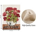 thumbnail image 6 of Welcome Spring Geranium Decorative House Flag Red Floral Flowers Green Leaves Yard Outside Decorations 4th of July Summer Farmhouse Outdoor Large Home Decor Double Sided 28x40 Inch, 6 of 6