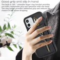 thumbnail image 4 of iPhone 12 Mini Case with Card Holder for Women, iPhone 12 Mini Phone Case Wallet with Credit Card with Ring Kickstand Zipper Shockproof Slim Stand Case for iPhone12mini - Black, 4 of 12