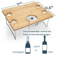 thumbnail image 2 of Tirrinia Bamboo Folding Portable Wine Picnic Table, Functional Snack Tray Detachable Table with Wine Bottle and Glass Holder for Outdoor Travel,Picnic, 2 of 7