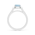 thumbnail image 2 of ANGARA Natural Classic Cushion Aquamarine Ring with Diamond Halo in 14K White Gold for Women (Size-6mm) | March Birthstone, Birthday, Anniversary, Jewelry Gift for Women | Natural Aquamarine Ring, 2 of 9