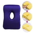 thumbnail image 2 of Almohada de terciopelo boca abajo, almohada de espuma viscoelástica de rebote, cojín para descansar la siesta, color morado, 2 of 8