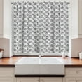 thumbnail image 2 of Ambesonne Island Kitchen Curtains, Greyscale Coastal Palms Art, 55"x45", Pale Grey and Black, 2 of 3