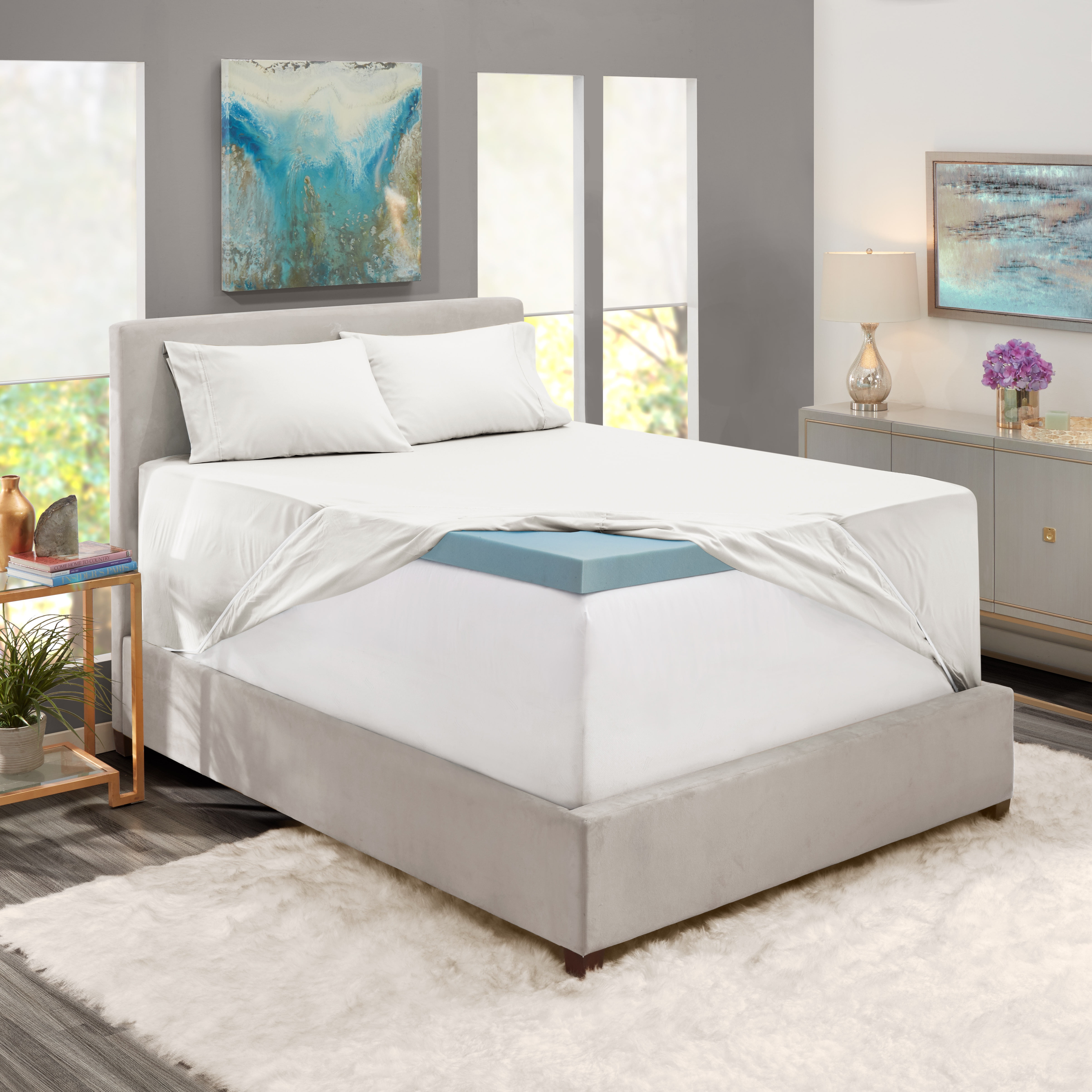 California King Wrinkle Resistant Aqua Luxury /& Softest 1500 Thread Count Egyptian Quality Smart Pocket Premium Hotel Quality Extra Deep Pocket 18-21inch Single Fitted Sheet for High Mattress