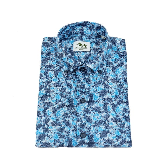 Wear Sierra Top Shelf Cotton Short Sleeve Button Down Shirts in Navy & Light Blue