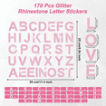 thumbnail image 2 of 170 Pcs Silver Rhinestone Letter Stickers, 5 Sheets 34 Letters Glitter Bling Alphabet Letter Stickers Pink, 2 of 7