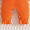 thumbnail image 4 of TOWED22 Baby Girl Clothes Romper Ruffled Long Sleeve Love Fall Winter Outfits with Bow Headband 0-18 Months,Orange,0-3 M, 4 of 6