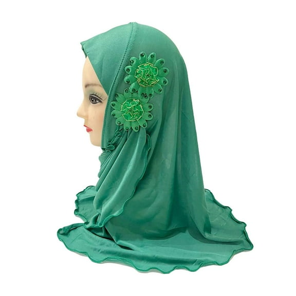 MUSLIM beginner GIRLS HIJAB ISLAMIC HEADSCARF beginner CHILDREN HIJAB ONE PIECE Hot B1