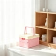 thumbnail image 6 of GIXUSIL 1 Pack Foldable Storage Box Pastel Pink Plastic Crates Multipurpose Collapsible Bins with lids Cute Organization Basket for Home Office Kitchen Picnic Camping 9.8×6.7 inch, 6 of 8