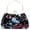 Blue, variant on Women's Floral Sequin Evening Clutch, Sparkly Rhinestone Purse with Chain, Elegant Handbag for Wedding Prom Cocktail Party | 4-in-1 wearing, Vintage 1920s, Velvet Evening Bag