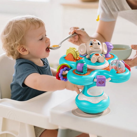syligr Suction Spinner Toy for Babies High Chair Activity Center 7 Inch Plastic Teething Sensory Play Toy with Suction Cup Travel Toy for Toddlers
