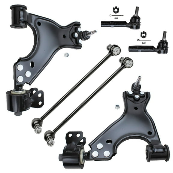 Detroit Axle - Front 6pc Suspension Kit for 2008-2017 Buick Enclave Chevy Traverse 2007-2016 Acadia Saturn Outlook 2 Lower Control Arms w/Ball Joints 2 Sway Bars 2 Outer Tie Rods Replacement