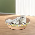 thumbnail image 1 of Rascador para Gatos perfecl Almohadillas de Cartón Cuenco Tumbona Juguete Interactivo Alfombrilla para Rascar Frutas 50x50x11cm, 1 of 8