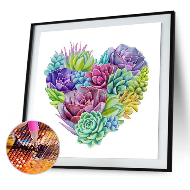 Cuadros Decorativos Suculentas 5D Diamond Painting DIY Full Square Drill Mosaic Craft (ZQF8110) Tmvgtek embutido en tela