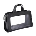 thumbnail image 3 of Bolsa de maquillaje de cuero PU, organizador cosmético cosmético para mujeres, bolsa cosmética, bolsa de aseo de viaje impermeable, para cepillos de Negro, 3 of 8