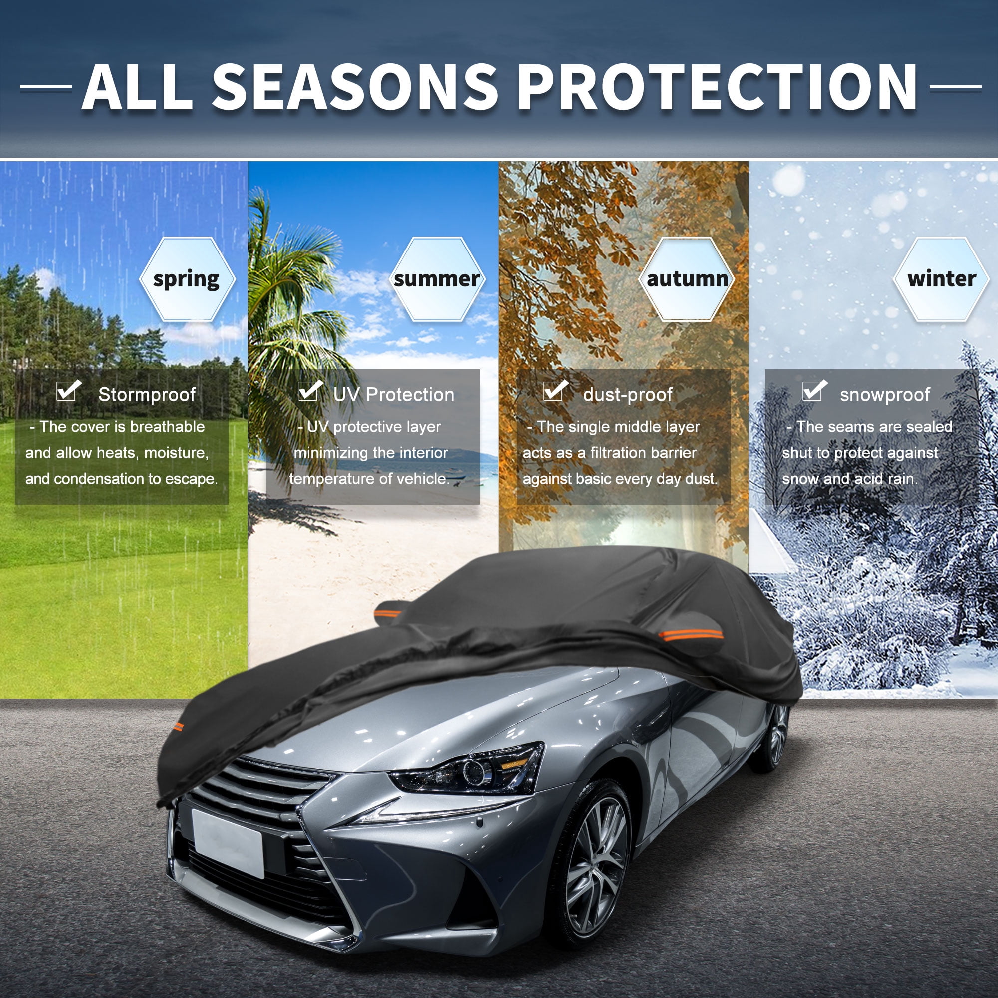 Unique Bargains 210D-PU Car Cover for Lexus IS Sedan