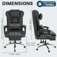 thumbnail image 3 of 6V-Sermmoo Adjustable Executive Chair, Comfortable Office Chair with Footrest, APU Leather, Black, 3 of 8