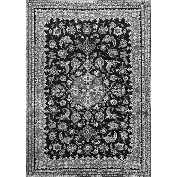 Ahgly Company Indoor Rectangle Medallion Gray Traditional Area Rugs, 4' x 6'
