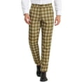 thumbnail image 1 of Pantalones de hombre INSPIRE CHIC de cuadros, corte regular, frente plano, elásticos, a rayas, 38 marrón y blanco, 1 of 7
