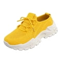 thumbnail image 2 of HTHLVMD Lightweight Walking Sneakers for Women, Women's Casual Platform Sneakers, Women's Mesh Orthopedic Running Walking Sneakers Lightweight Breathable Lace Up Tennis Sneakers, Yellow 8, 2 of 4