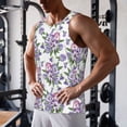 thumbnail image 5 of Daiia Violets Flowers Printed Men's Quick Dry Fit Muscle Tank Top Slim-Fit Tank Workout Tank Top Lightweight Sports Tank Top-XX-Large, 5 of 7