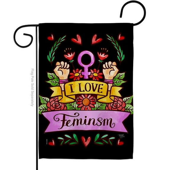 Breeze Decor G165250-BO Love Feminsm Support Feminism 13 x 18.5 in. Double-Sided Decorative Vertical Garden Flags for House Decoration Banner Yard Gift